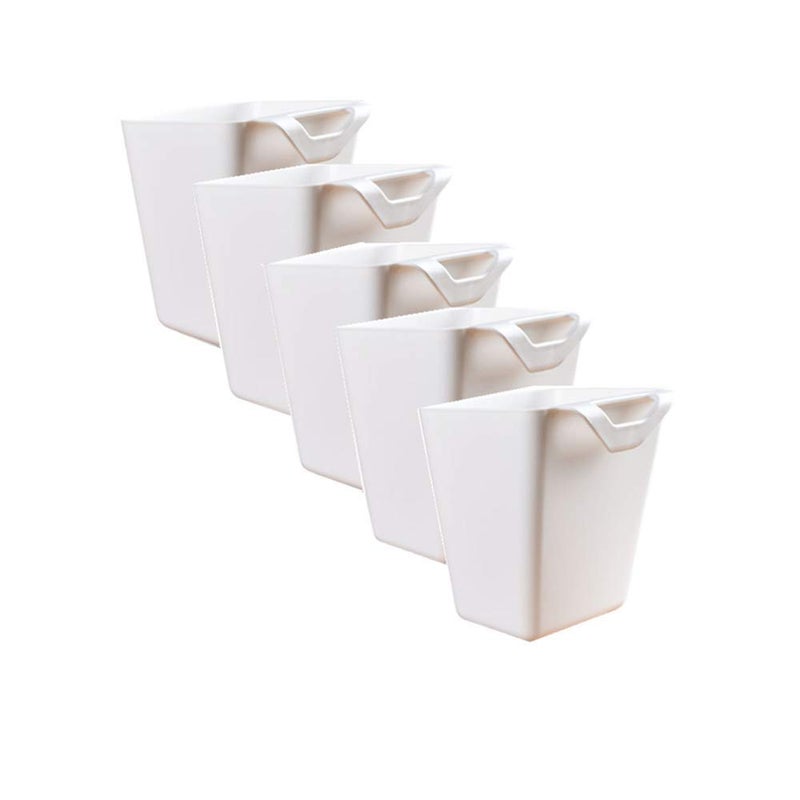 DODXIAOBEUL 5pcs Hanging Cup Holder,Rolling Cart Accessories Utility cart Accessories Hanging Bins,Hanging Flower Pots,Space Saver,Storage Bucket Desktop Container,Make Up Pencil Holder White - Image 1